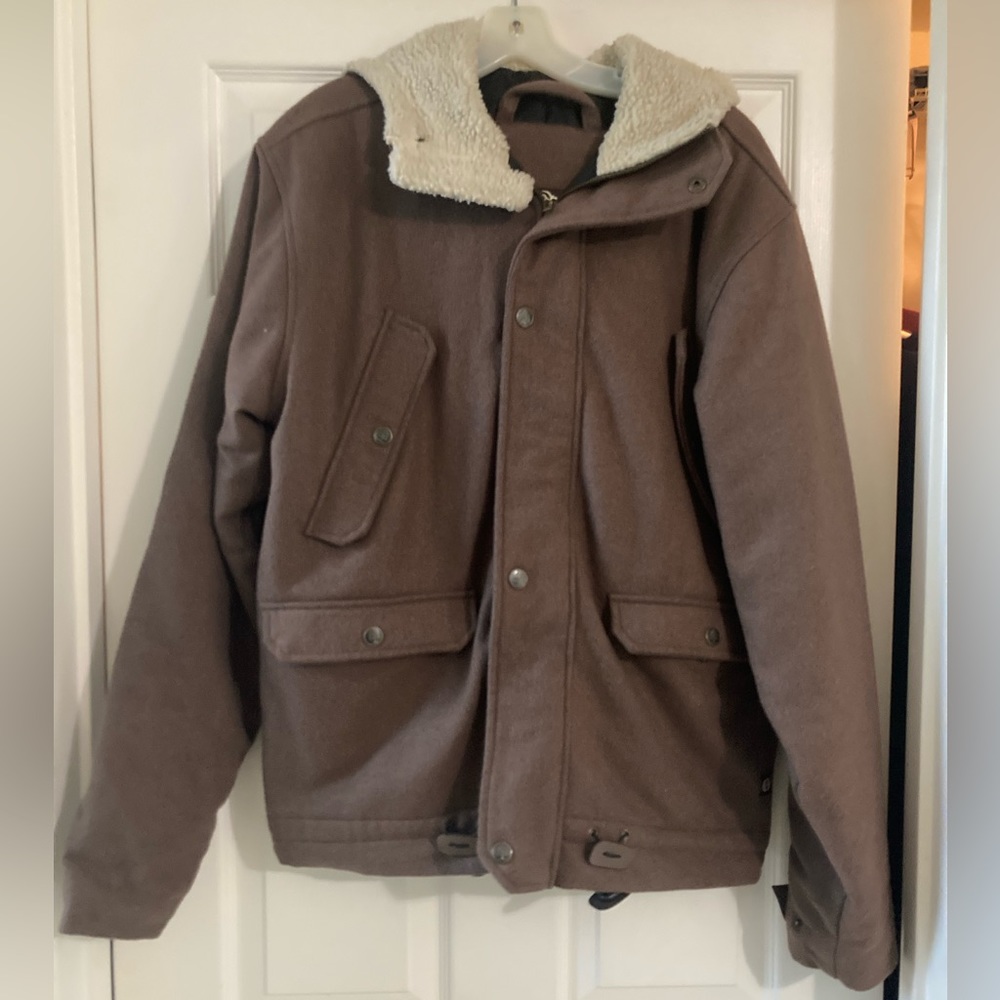 Planet earth men’s wool coat with hood‎